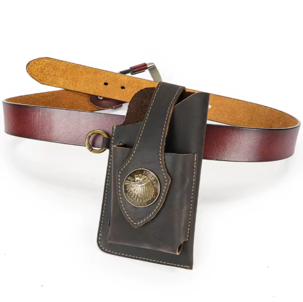 Men's Belt Cell-Phone Leather Holder