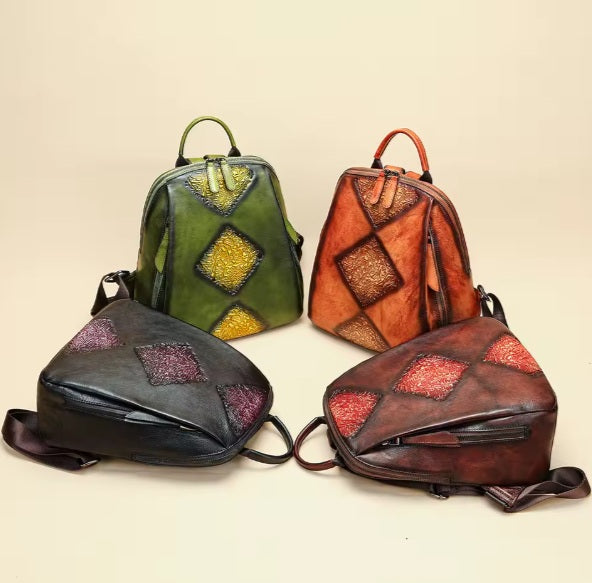 Ladies Vintage Leather Backpack