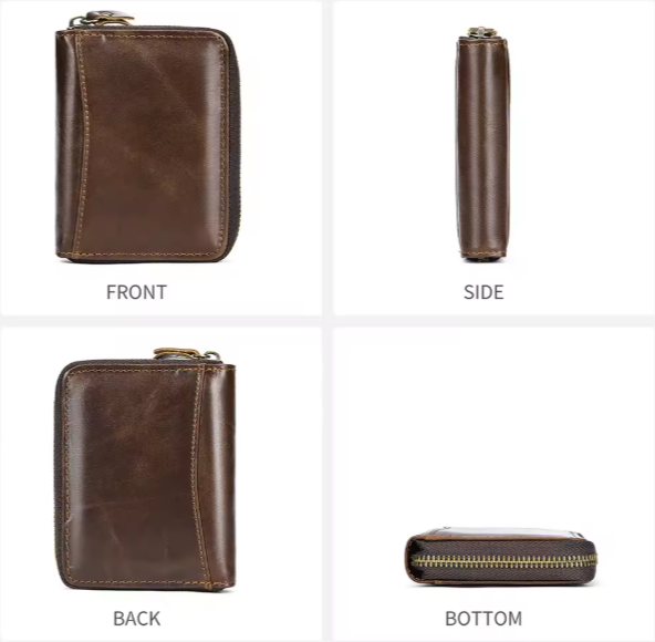 Genuine Leather Zip Wallet
