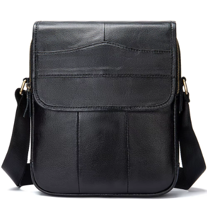 Genuine Leather Flip Crossbody Messenger