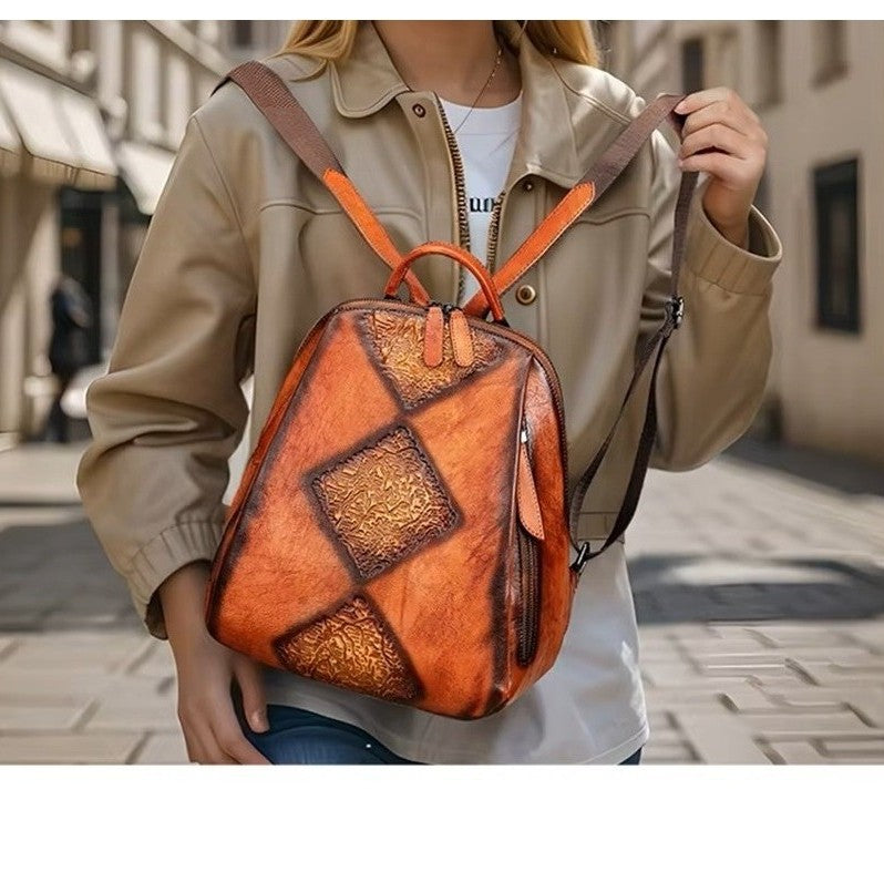 Ladies Vintage Leather Backpack