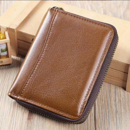 Genuine Leather Zip Wallet