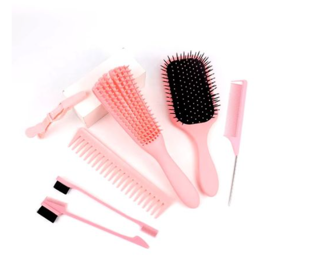 Detangling Brush Hair Comb Set - Pink