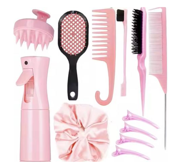 Detangling Brush Hair Comb Set - Pink