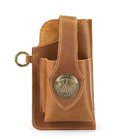 Men's Belt Cell-Phone Leather Holder
