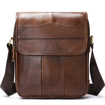 Genuine Leather Flip Crossbody Messenger