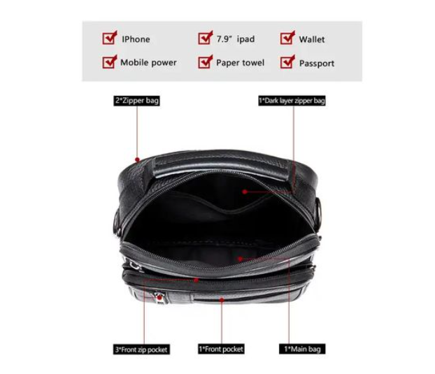 Leather Crossbody Messenger Bag