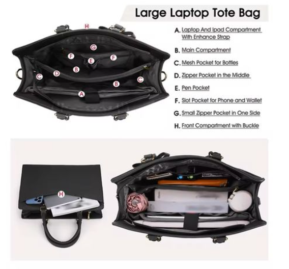 Razee Waterproof Laptop & Women Tote Bag - 15,6"