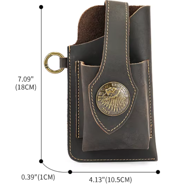 Men's Belt Cell-Phone Leather Holder