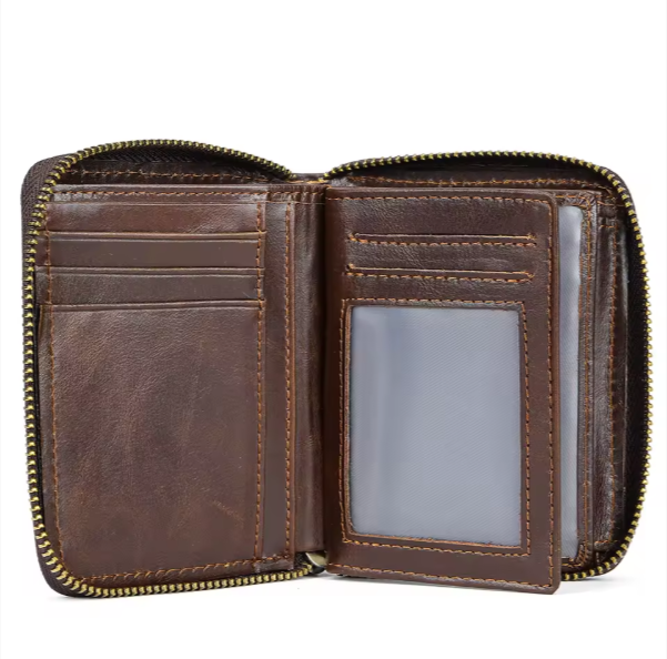 Genuine Leather Zip Wallet