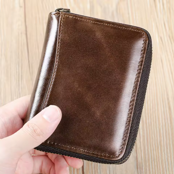 Genuine Leather Zip Wallet