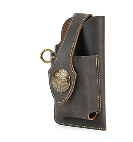 Men's Belt Cell-Phone Leather Holder