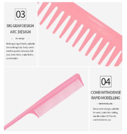 Detangling Brush Hair Comb Set - Pink