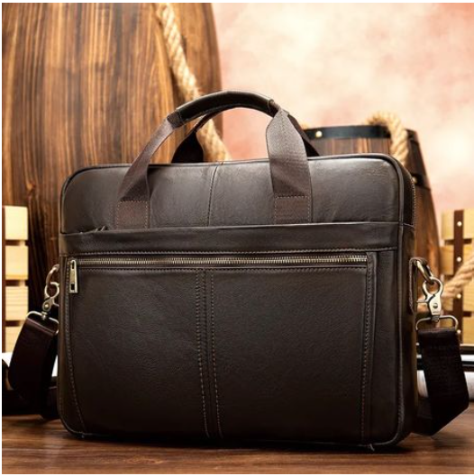 14,5" Genuine Leather Laptop Bag
