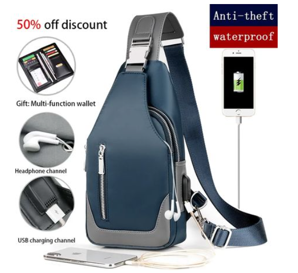 Men's Chest Bag Outdoor Leisure Messenger Bag