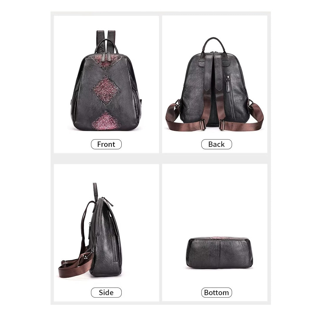 Ladies Vintage Leather Backpack