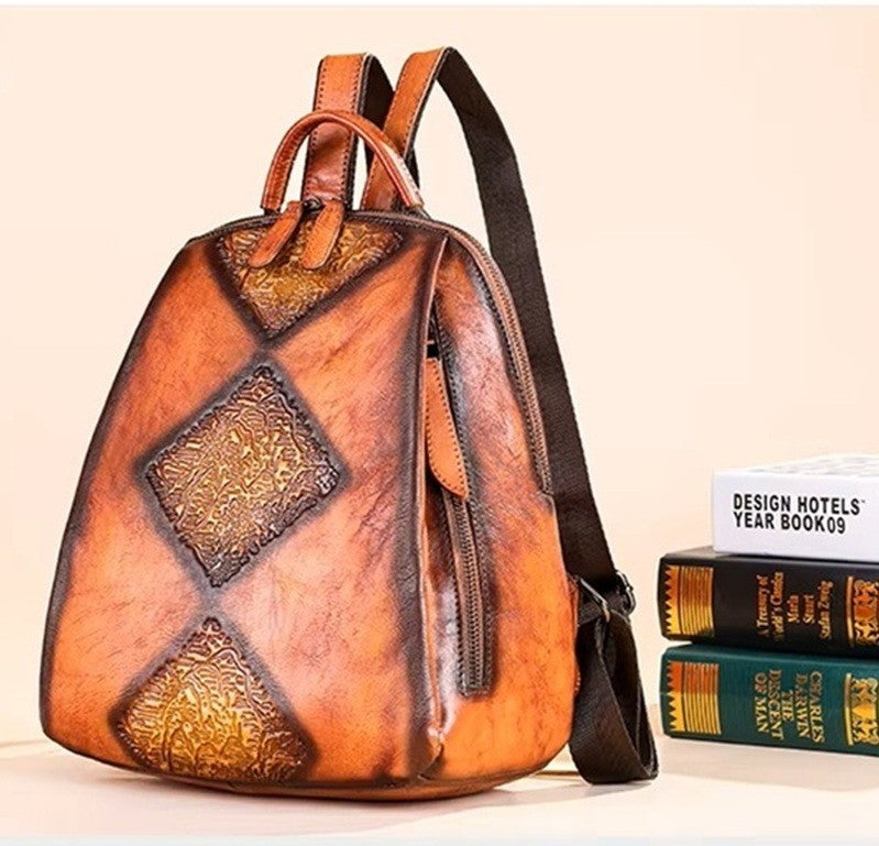 Ladies Vintage Leather Backpack