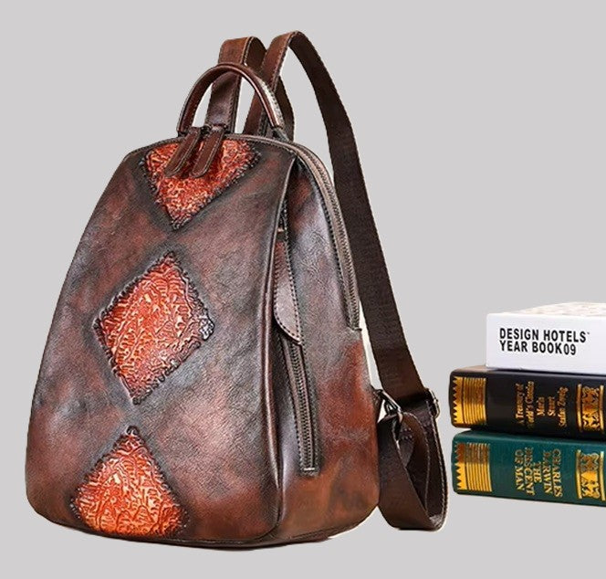 Ladies Vintage Leather Backpack