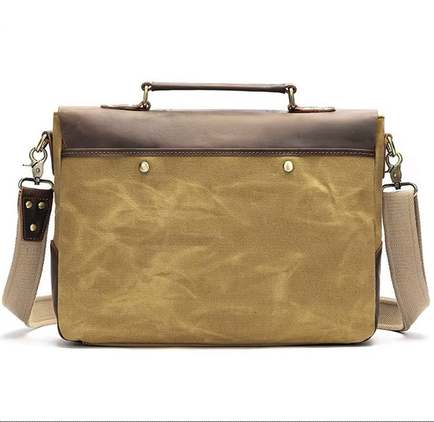 14 inch Leather & Canvas Laptop Bag