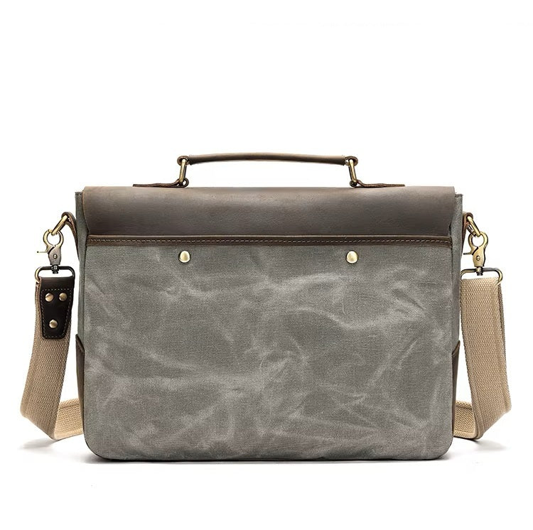 14 inch Leather & Canvas Laptop Bag